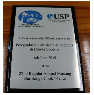 Pioneer Students Complete the University of the South Pacific Postgraduate Certificate in Border Security