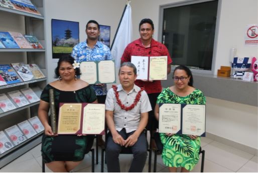 Four Students under Japanese Government Scholarship  Returned to Samoa