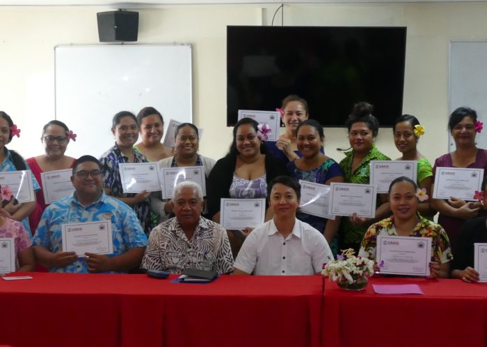 U.S. Presents Resilience course Completion Certificates in Samoa