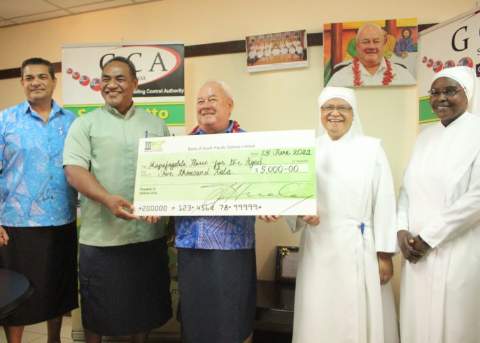 SAMOA SPORTSLOTTO PRESENTS DONATION FOR THE LITTLE SISTERS OF THE POOR