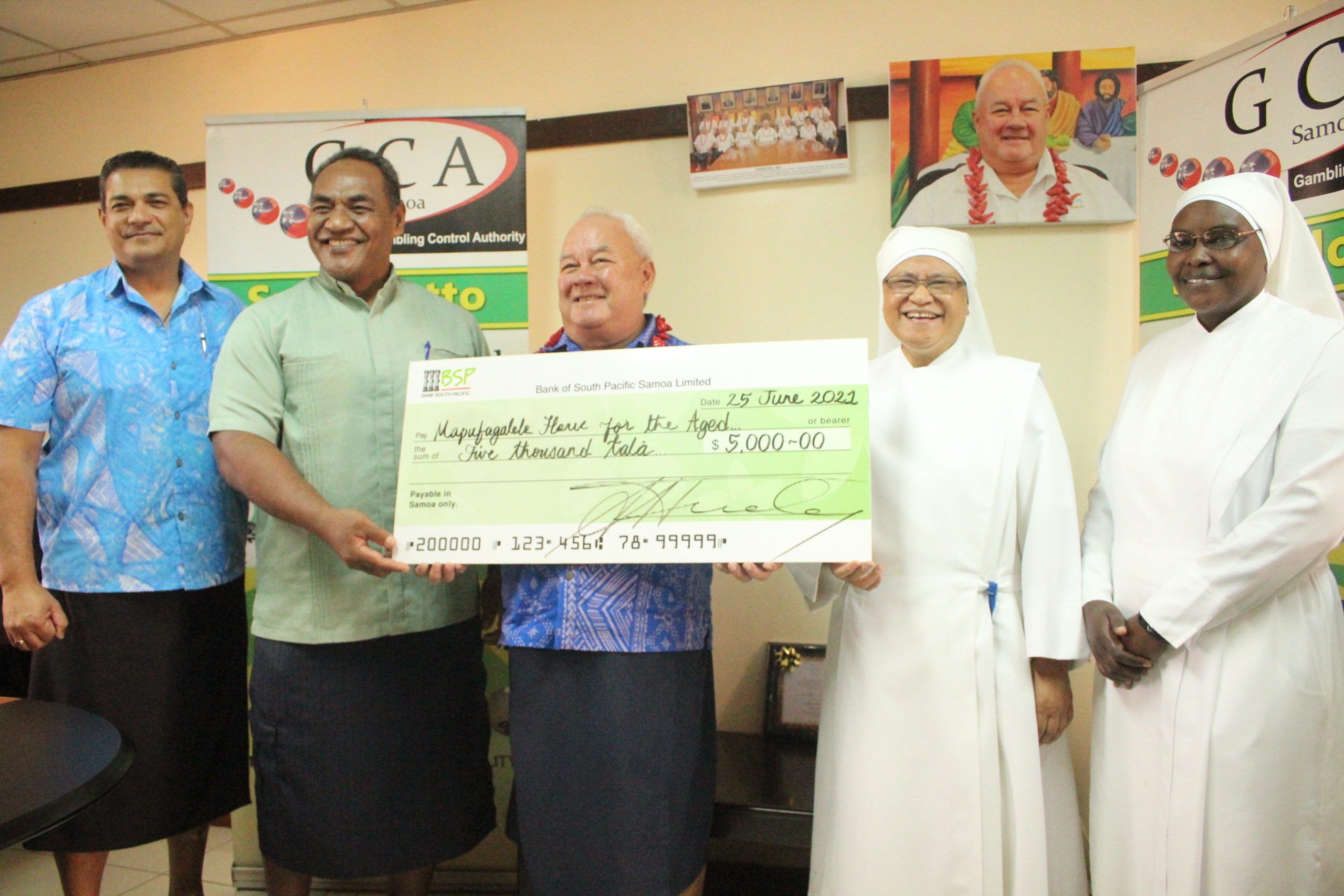 SAMOA SPORTSLOTTO PRESENTS DONATION FOR THE LITTLE SISTERS OF THE POOR