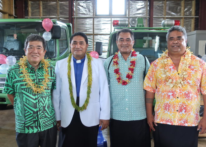 Handover Ceremony for  The Project for Providing Vehicles for Samoa Recycling and Waste  Management Association (SRWMA)