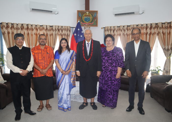 PRESENTATION OF CREDENTIALS FOR THE HIGH COMMISSIONER OF THE REPUBLIC OF INDIA TO THE INDEPENDENT STATE OF SAMOA