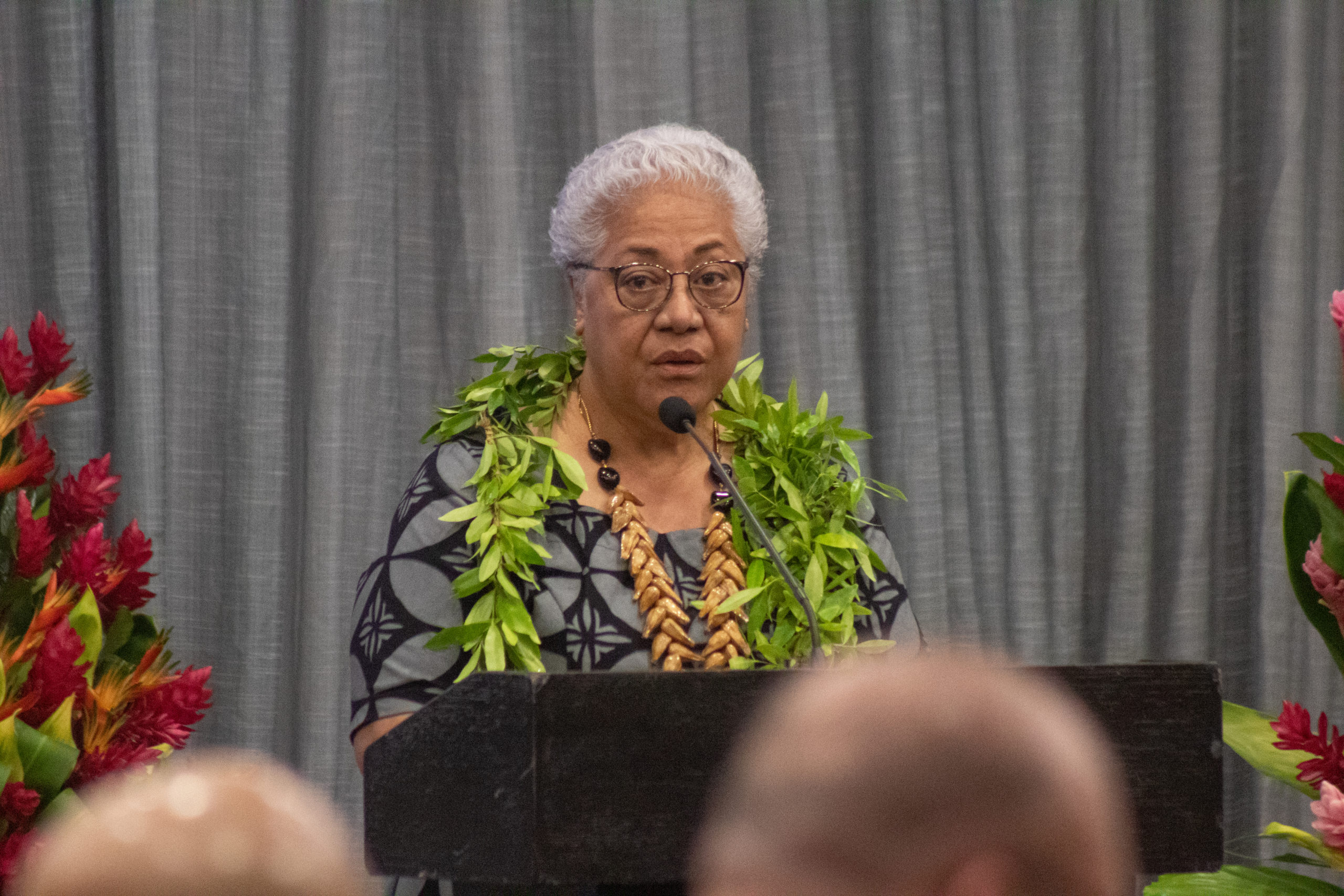 SAUNOAGA A LE PALEMIA, AFIOGA FIAME NAOMI MATAAFA I LE TATALAINA  ALOAIA O LE FONOTAGA O LE ATOA O SAMOA