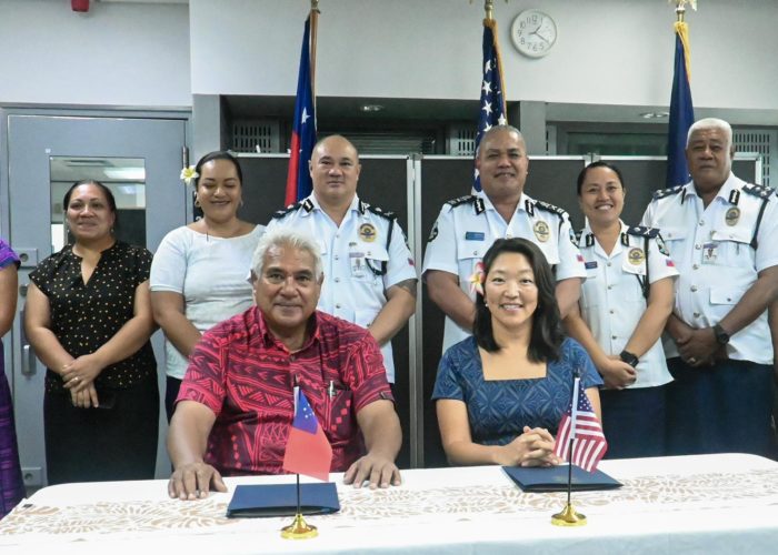 U.S. and Independent State of Samoa sign addendum to existing maritime law enforcement agreement in the Pacific.