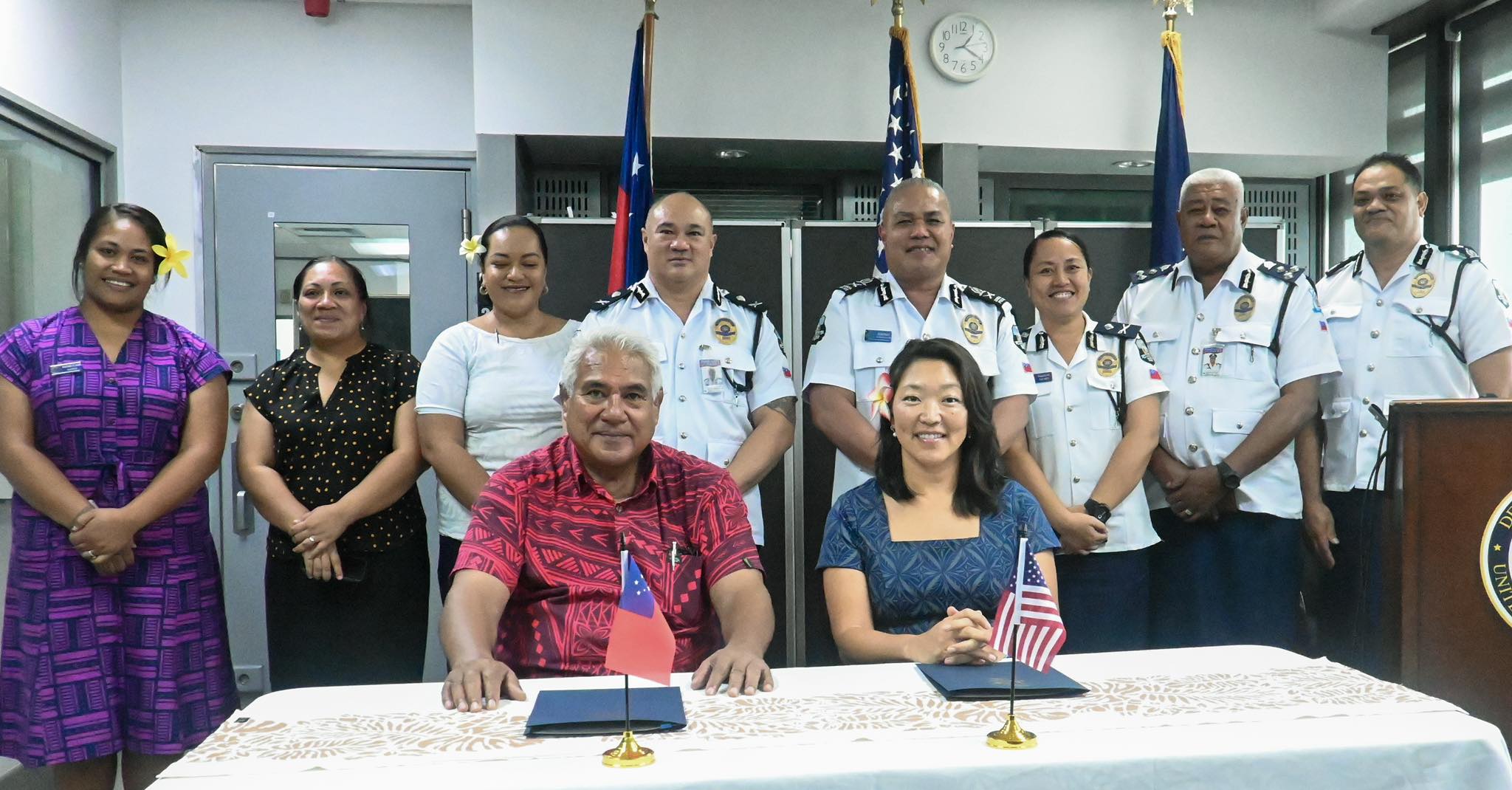 U.S. and Independent State of Samoa sign addendum to existing maritime law enforcement agreement in the Pacific.